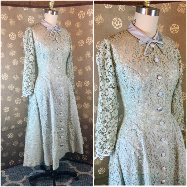 1950s Lace Overlay Dress by Lord and Taylor