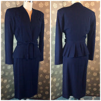 1940s Jablow Original Navy Blue Forstmann Suit