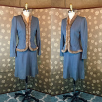 1940s Mouton Trimmed Suit