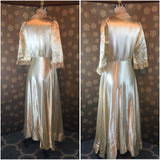 1940s Ivory Satin Robe