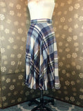 1970s Blue & Ivory Plaid Skirt