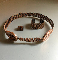 1950s Signed Renoir Copper Belt, Earring and Cuff Set