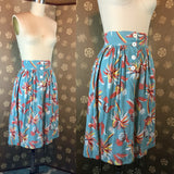 1940s Tropical Print Skirt