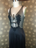 1970s Black Negligee by Vanity Fair