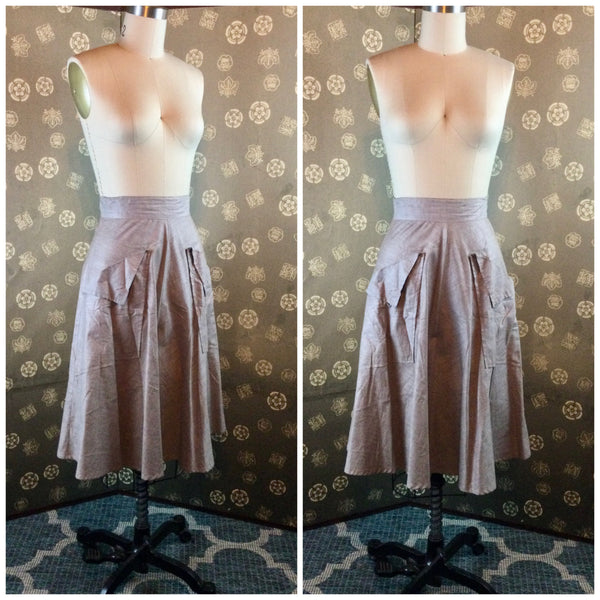 1940s / 1950s Cotton Patch Pocket Skirt