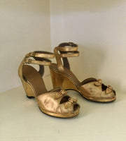 1940s Risqué Gold Wedges