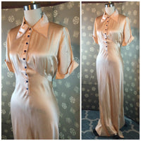 1930s Bias Nightgown with Blue Stitching