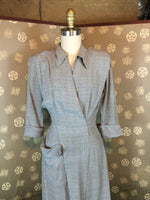 1940s Glen Plaid Dress