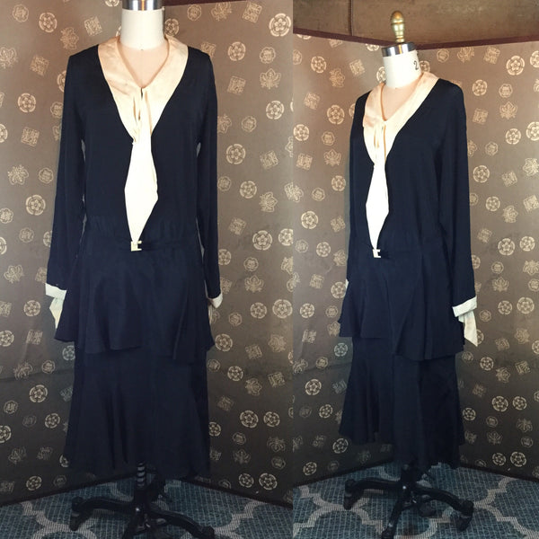 1920s Day Dress with Deco Buckle