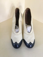 1940s Navy & White Spectator Pumps