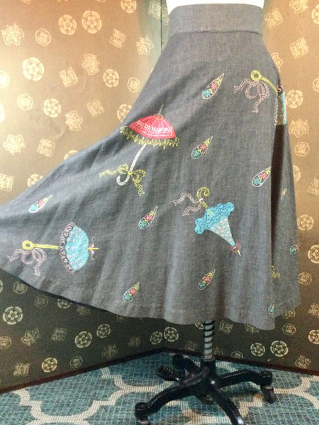 1950s Umbrella Novelty Skirt