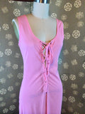 1960s Pink Lace Up Nightgown