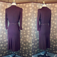 1940s Crepe Dress with Studs