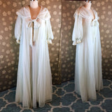 1950s Pale Blue Chiffon Peignoir Set