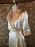 1940s Ivory Satin Robe