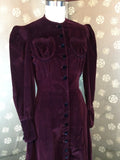 1940s Velveteen Dress or Redingote