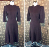 1930s Brown Trapunto Stitched Dress