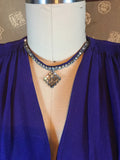 1940s Cobalt Blue Necklace Dress by Syd Juniors