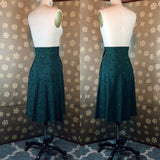 1940s Green Heart Print Skirt