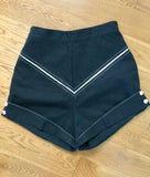 1950s High Waisted Black Shorts