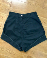 1950s High Waisted Black Shorts