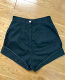 1950s High Waisted Black Shorts