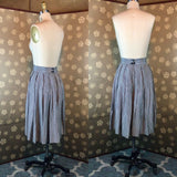 1950s Gingham Skirt with Notched Waist