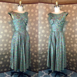 1950s Paisley Dress with Bow Bust by "Hayette"