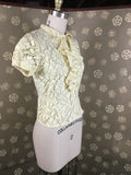 1930s NRA Label Lace Blouse with Jabot