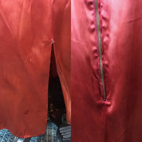 1940s Copper Satin Trapunto Dressing Gown with Train