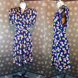 1940s Rayon Print Dress