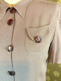 1940s Deco Button Blouse