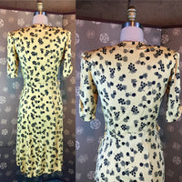 1940s Rayon Jersey Print Dress