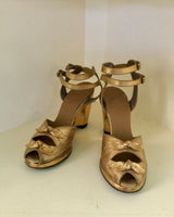 1940s Risqué Gold Wedges