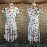 1940s Hearts Novelty Print Dress by Trudy Hall