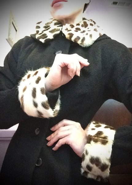 1950s Leopard Print Fur Collar and Cuff Set