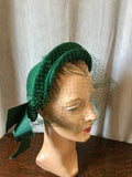 1950s Forest Green Veiled Hat