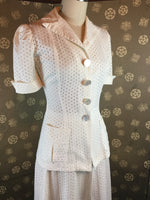 1940s White Eyelet Summer Suit