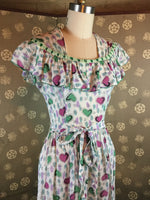 1940s Hearts Novelty Print Dress by Trudy Hall