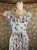 1940s Hearts Novelty Print Dress by Trudy Hall