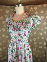 1940s Hearts Novelty Print Dress by Trudy Hall