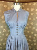 1950s Blue Cotton Dress by Pat Hartely
