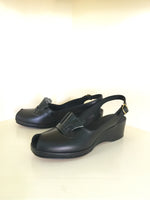 1940s Black Wedge Sandals