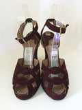 1940s Maroon Suede Platforms