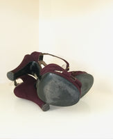 1940s Maroon Suede Platforms