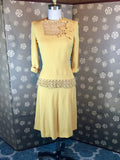 1940s Gold Two Piece Dress