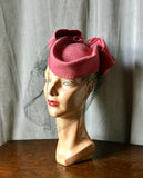 1940s Dusty Pink Veiled Tilt Hat