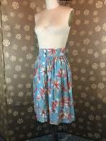 1940s Tropical Print Skirt