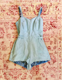 1950s Pale Blue Swimsuit / Playsuit