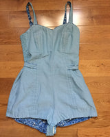 1950s Pale Blue Swimsuit / Playsuit